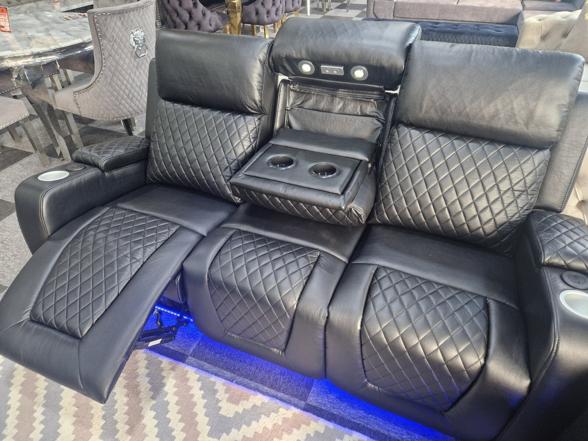 Florida 3+2 Black Electric Recliner Sofa Set – view 16
