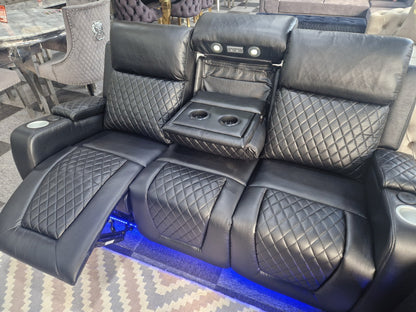 Florida 3+2 Black Electric Recliner Sofa Set – view 16