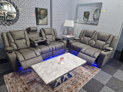 Orlando 3+2 Grey Electric Recliner Sofa Set – view 6