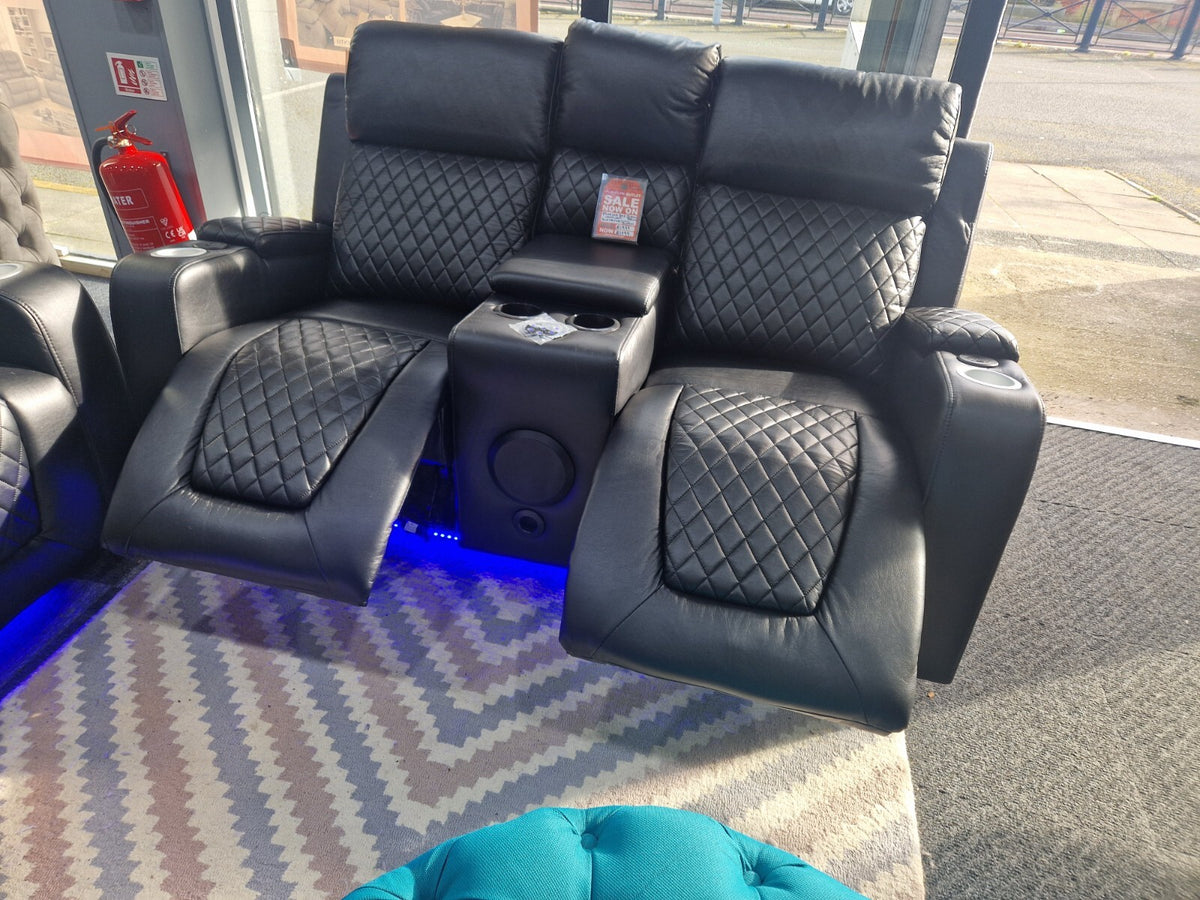 Florida 3+2 Black Electric Recliner Sofa Set – view 18