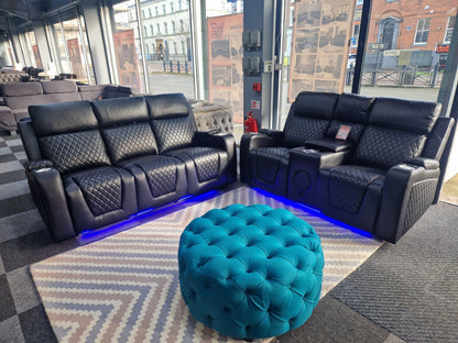 Florida 3+2 Black Electric Recliner Sofa Set – view 2
