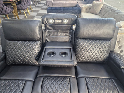 Florida 3+2 Black Electric Recliner Sofa Set – view 17
