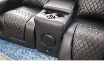 Florida 3+2 Black Electric Recliner Sofa Set – view 11