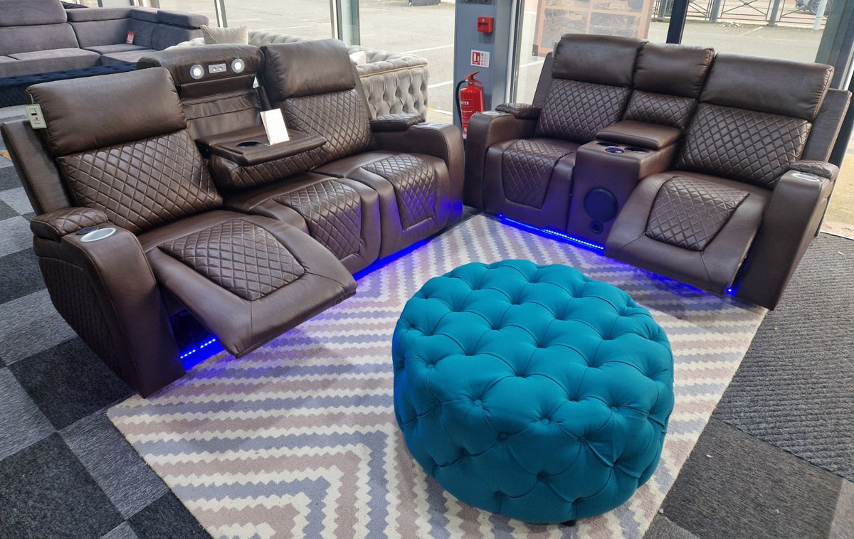 Florida 3+2 Brown Electric Recliner Sofa Set – view 7