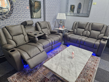 Orlando 3+2 Grey Electric Recliner Sofa Set – view 5