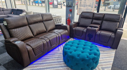 Florida 3+2 Brown Electric Recliner Sofa Set – view 4