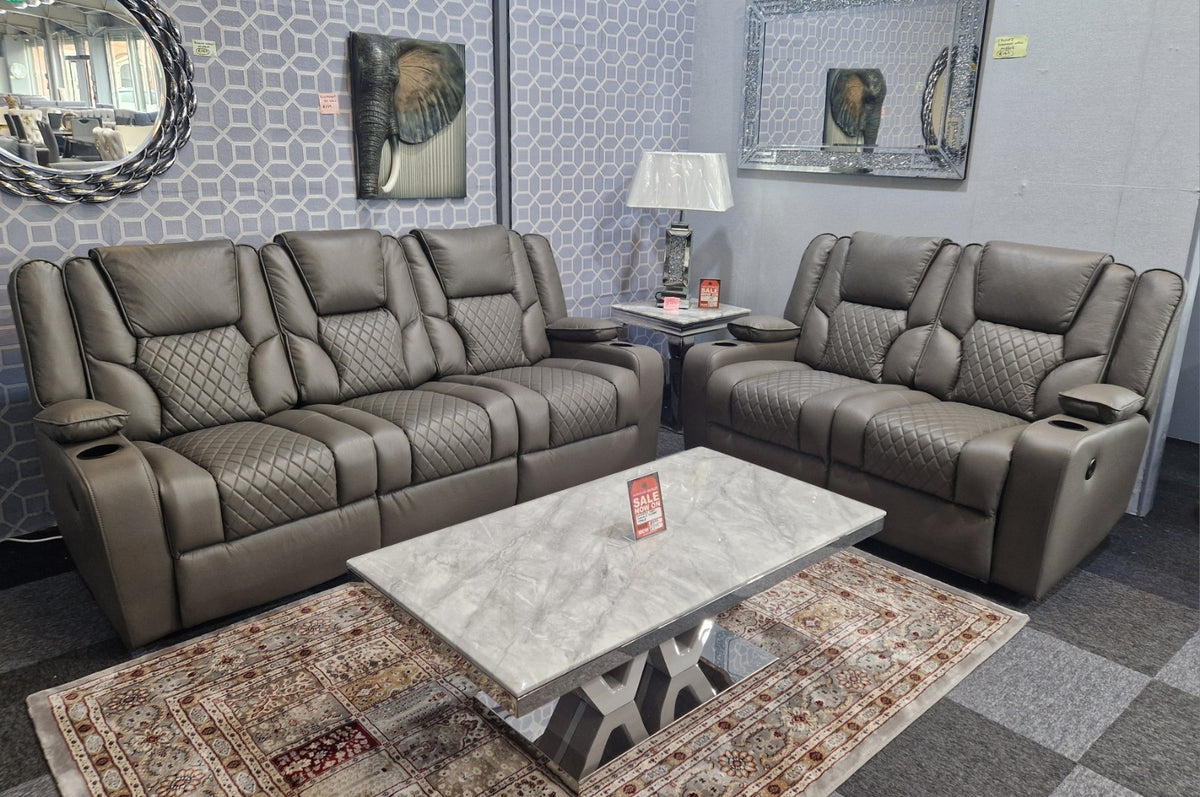 Orlando 3+2 Grey Electric Recliner Sofa Set – view 10