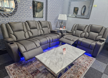 Orlando 3+2 Grey Electric Recliner Sofa Set – view 3