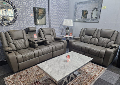 Orlando 3+2 Grey Electric Recliner Sofa Set – view 11