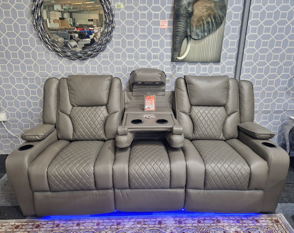 Orlando 3+2 Grey Electric Recliner Sofa Set – view 12