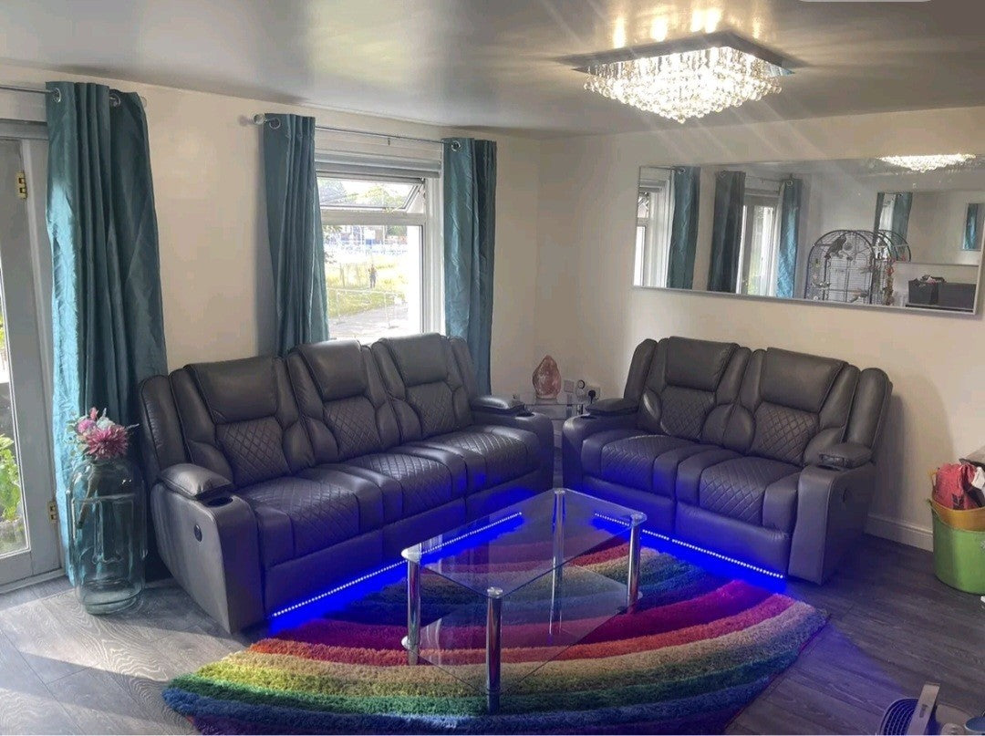 Orlando 3+2 Grey Electric Recliner Sofa Set – view 21