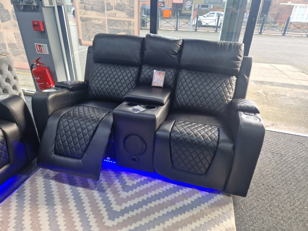 Florida 3+2 Black Electric Recliner Sofa Set – view 20
