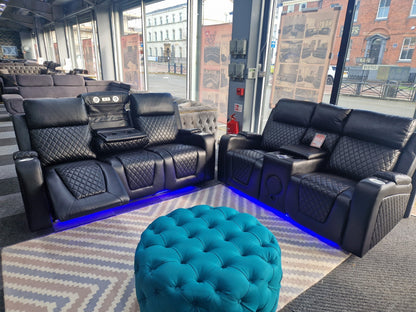 Florida 3+2 Black Electric Recliner Sofa Set – view 4