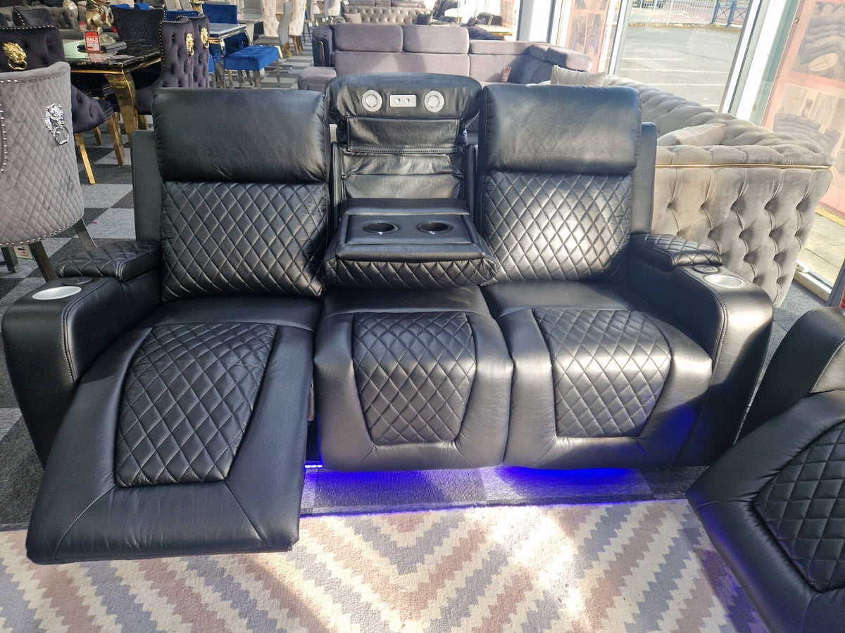 Florida 3+2 Black Electric Recliner Sofa Set – view 12