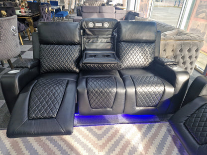 Florida 3+2 Black Electric Recliner Sofa Set – view 12