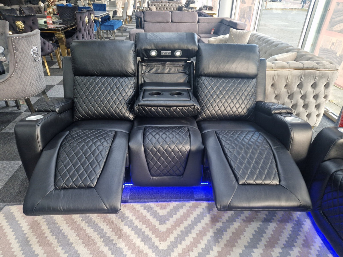 Florida 3+2 Black Electric Recliner Sofa Set – view 14
