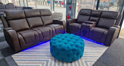 Florida 3+2 Brown Electric Recliner Sofa Set – view 5