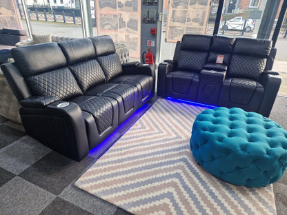 Florida 3+2 Black Electric Recliner Sofa Set – view 3