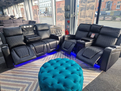 Florida 3+2 Black Electric Recliner Sofa Set – view 5