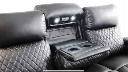 Florida 3+2 Black Electric Recliner Sofa Set – view 10
